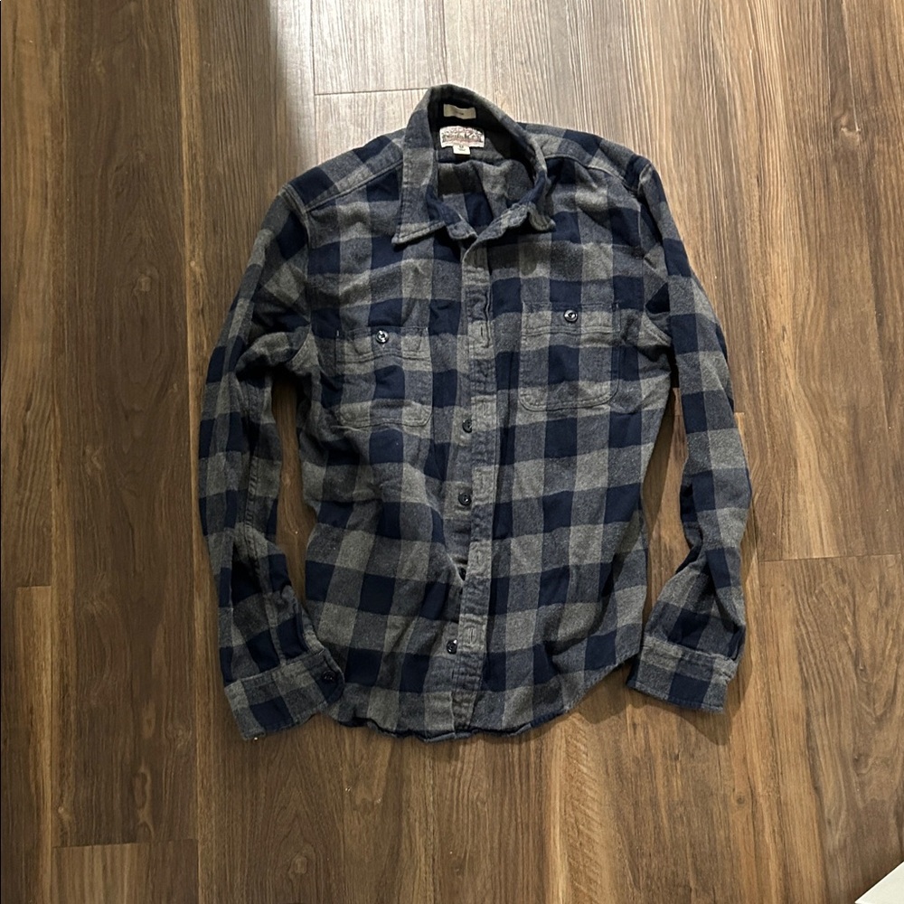 J. Crew Blue and Gray Checkered Shirt